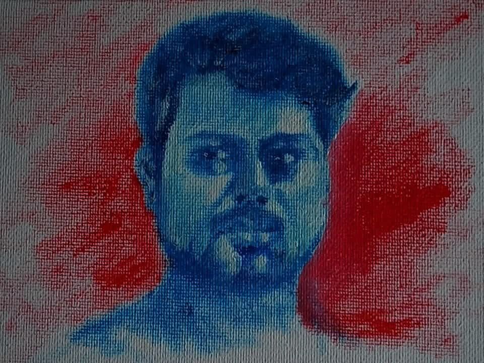 portrait of artist Anup Bhattacharya